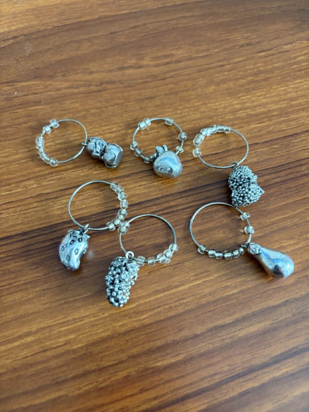 Set of 6 Wine Glass Charms